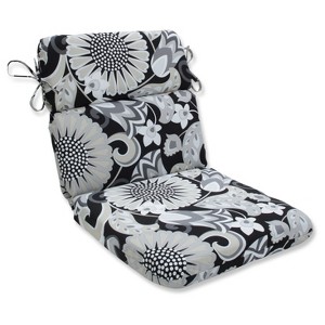 Outdoor/Indoor Sophia Black Rounded Corners Chair Cushion - Pillow Perfect