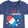 Girls' - Instant Message - Red, White, & Chill Classic Ice Cream Truck Popsicle Fitted Short Sleeve Graphic T-Shirt - 2 of 4