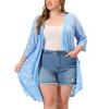 Agnes Orinda Women's Plus Size Lace Open Front 3/4 Sleeve Long Cardigans - 2 of 4