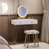 GustoWave Vanity Desk with Stool, Small Makeup Vanity Table with 3 Lighting Modes Brightness Adjustable, 32 Inch Makeup Vanity Table with 2 Drawers - 3 of 4
