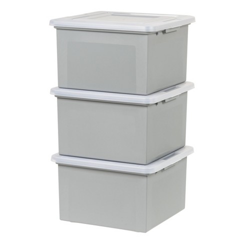 Iris Letter Size Split-Lid File Storage Box, Clear