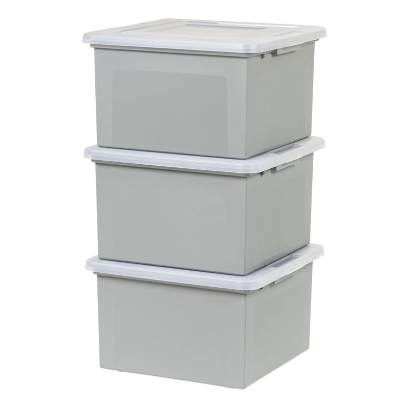 IRIS 3pk Letter and Legal File Boxes Gray, 1 of 9
