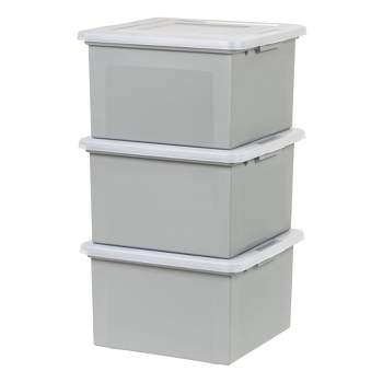 IRIS 3pk Letter and Legal File Boxes Gray