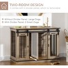 47"  Dog Crate Furniture with Divider And Double Doors,Large Indoor Wooden Dog Kennel End Table for Small Or Large Dogs,Pet Crate Table–LAOTIES - 4 of 4