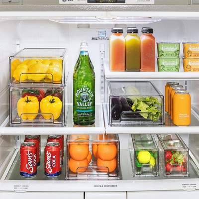 Sorbus 2 Large & 4 Small Clear Stackable Fridge Drawers with Handles - Food Storage Containers for Kitchen, Freezer, Vanity & Fridge — фото 2