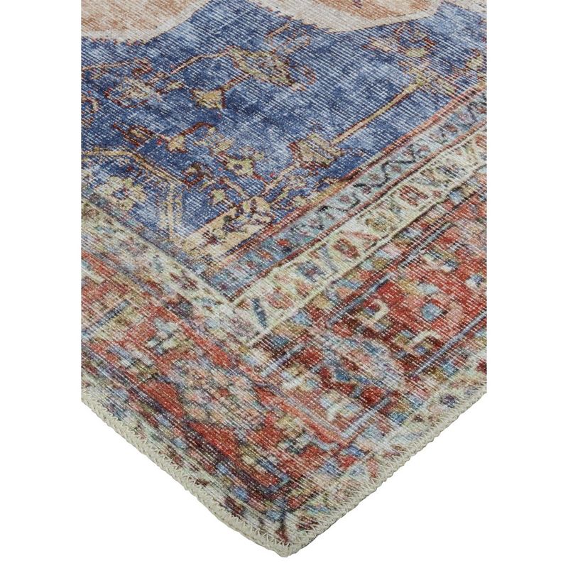 Percy Transitional Medallion Red/Tan/Blue Area Rug, 3 of 8
