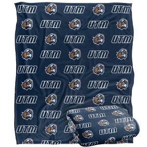The University Of Tennessee At Martin Logo Pattern Silky Touch Blanket White 50x60 - 1 of 4