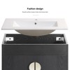NicBex Bathroom Vanity with White Ceramic Basin,Modern Bathroom Sink Vanity with 2 Cabinet Doors,30"/24"Bathroom Sink Cabinet for Bathroom,White/Black - 4 of 4