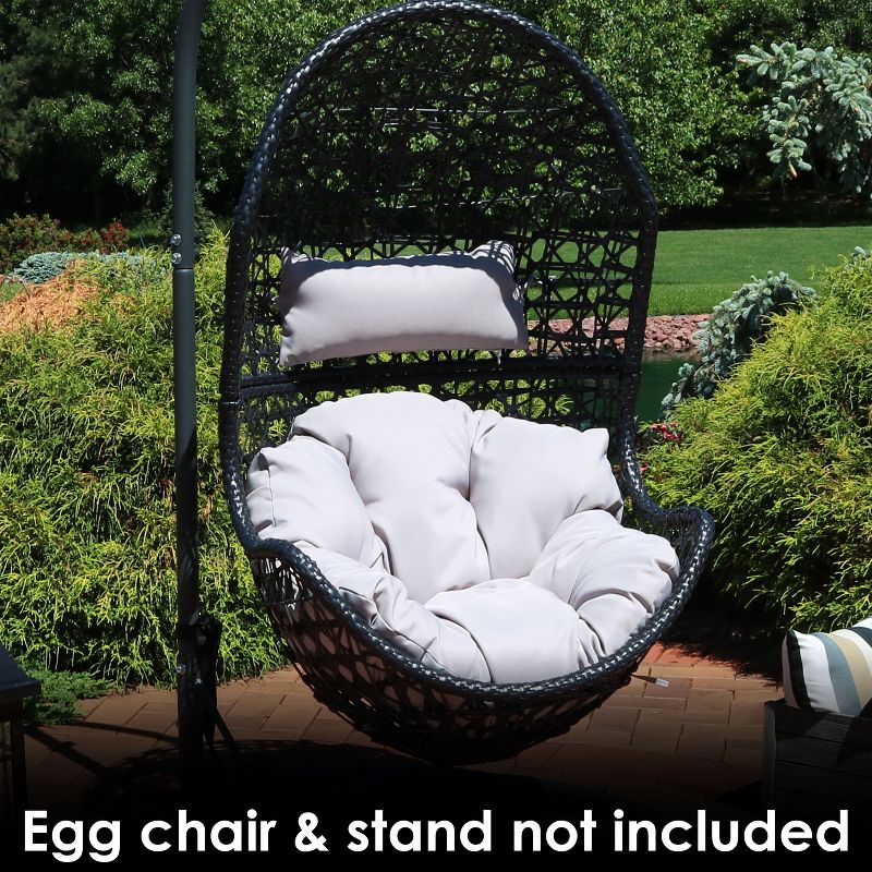 Sunnydaze Outdoor Replacement Cordelia Hanging Egg Chair Cushion and Headrest Pillow Set - 2pc, 2 of 9