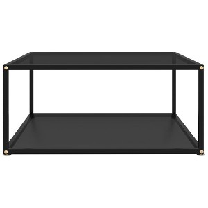 vidaXL Coffee Table Black Tempered glass, powder-coated steel - 1 of 4