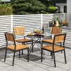 Costway 6 PCS Outdoor Acacia Wood Dining Set with Bench and 2" Umbrella Hole Outdoor Patio - 4 of 4