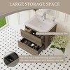 Whisen Floating Wall-Mounted Bathroom Vanity with Resin Sink, Water-Resistant Timber Cabinet and 2 Storage Drawers - 3 of 4