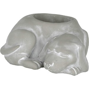 Classic Home and Garden Cement Buddies Indoor/Outdoor Planter with Drainage Hole, Sleeping Dog - 1 of 2