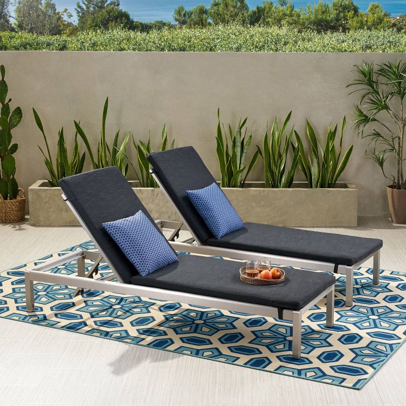 Cape Coral 2Pk Aluminum Chaise Lounge - Christopher Knight Home, 5 of 7