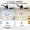 Duclsaty 52" Black 3-Blade Ceiling Fan no light, 6-Speed Remote, Noiseless DC Motor, No Light, for Bedroom/Living Room/Patio - 4 of 4