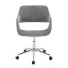 Sapphtopaz Modern Office Chair with Open Back Upholstered Height Adjustable Swivel Task Chair with Matel Base Vanity Chair for Home Office - 2 of 4