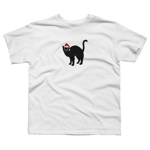 Boy's Design By Humans Christmas Cat Tshirt By Bambino T-shirt - White ...