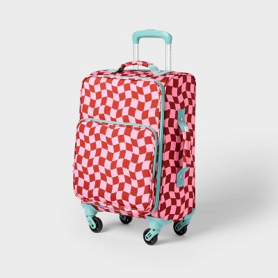 Kids' Softside Carry On Spinner Suitcase Pink Checkered - Cat & Jack™️