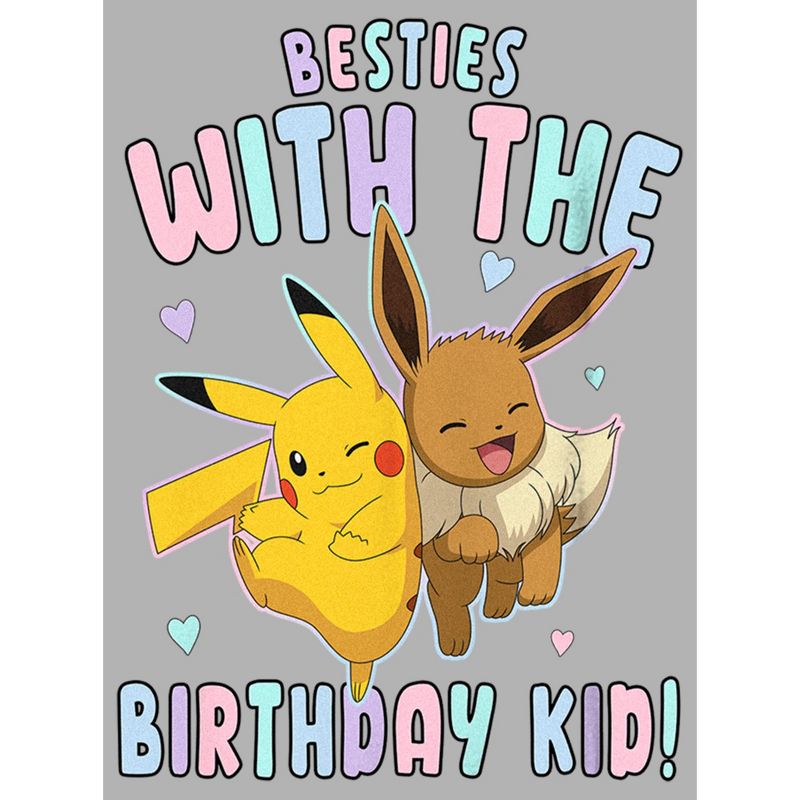 Boy's Pokemon Pikachu and Eevee Besties with the Birthday Kid T-Shirt, 2 of 6