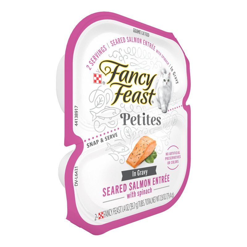 Fancy Feast Petites Sauteed Salmon, Fish &#38; Seafood with Spinach in Gravy Wet Cat Food - 2.8oz, 5 of 9