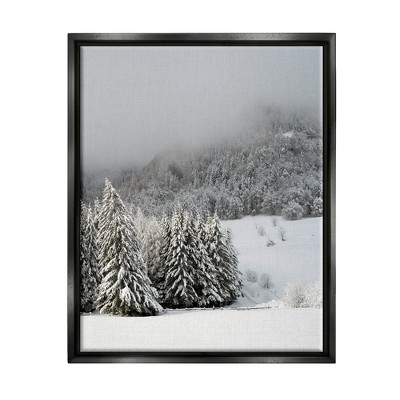 Stupell Industries Winter Snowscape Woodland TreesFloater Canvas Wall Art