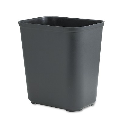 Rubbermaid Commercial Fire-Resistant Wastebasket Rectangular Fiberglass 7gal Black 254300BK