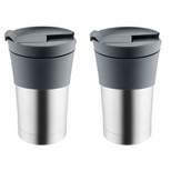 BergHOFF Essentials Stainless Steel Insulated Travel Mug 11.2oz., Flip-open Lid
