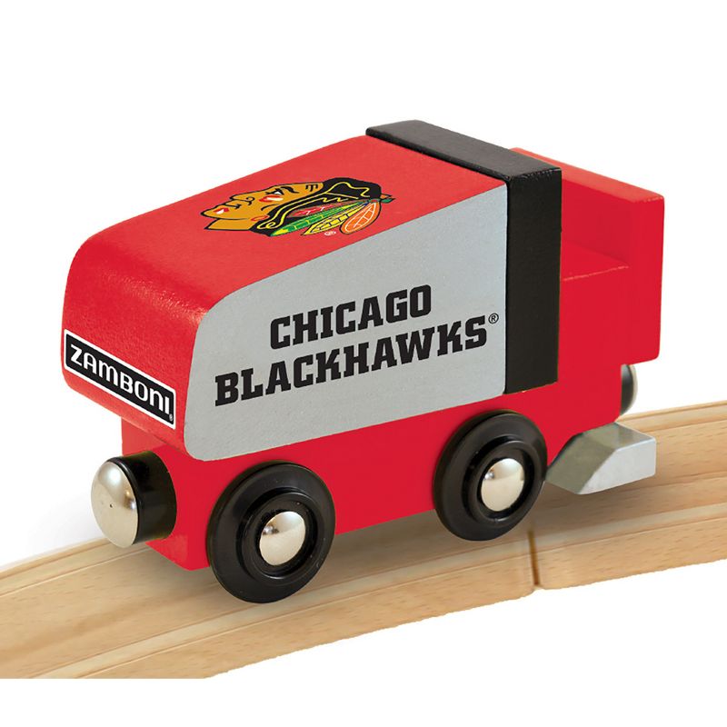 MasterPieces Officially Licensed NHL Chicago Blackhawks Wooden Toy Train Engine For Kids, 5 of 6