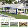 AMERLIFE 13 x 26 FT Party Tent with Rolled Sidewalls and Zinc Alloy Tube & Spiral Stakes, Waterproof Event Shelters, White & Blue - 3 of 4