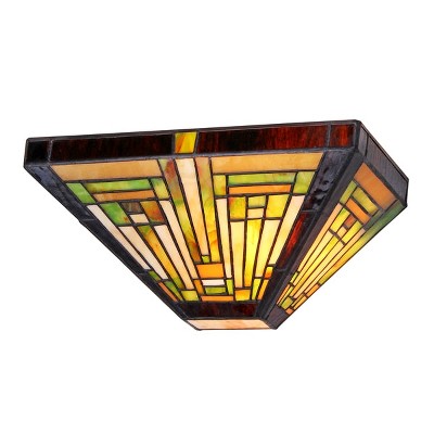 Chloe Lighting Innes Tiffany-Style 1 Light Mission Wall Sconce 12"Wide