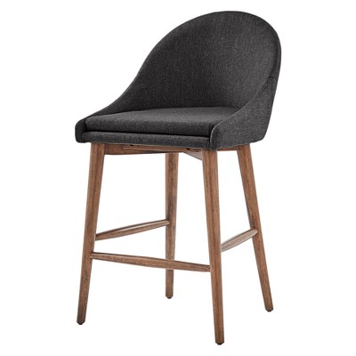 Set of 2 24" Conrad Walnut Modern Counter Height Barstools - Inspire Q