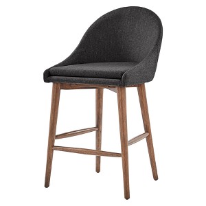 Set of 2 24" Conrad Walnut Modern Counter Height Barstools - Inspire Q - 1 of 4