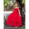Ruby Red Tiered Lace Ruffle Maxi Dress Mia Belle Girls - 4 of 4