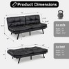 Dyonery 71" Convertible Futon Sofa Bed,Modern Futon Couch,Memory Foam Folding Loveseat Sofa Bed, for Living Room,Office - 2 of 4