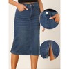 INSPIRE CHIC Women's Casual High Waist Stretchy Midi Jean Skirt - 2 of 4