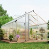 Aluminum Large Walk-in Greenhouse for Outdoors, Sliding Door & Ajustable Roof Vent, Polycarbonate Green Houses for Outside Garden,Backyard,Patio,Lawn - 3 of 4