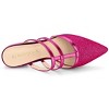 Allegra K Women's T-Strap Sparky Glitter Slip-On Pointed Toe Flats Mules - 4 of 4