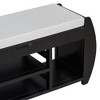 NicBex Shoe Rack Bench Shoe Storage Organizer Retro Multifunctional Storage Bench with Cushion and Curved Side Panel for Entryway - 4 of 4