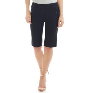 Rekucci Women’s Comfort Stretch Pull‑On Bermuda Shorts with Functional Pockets - 1 of 4