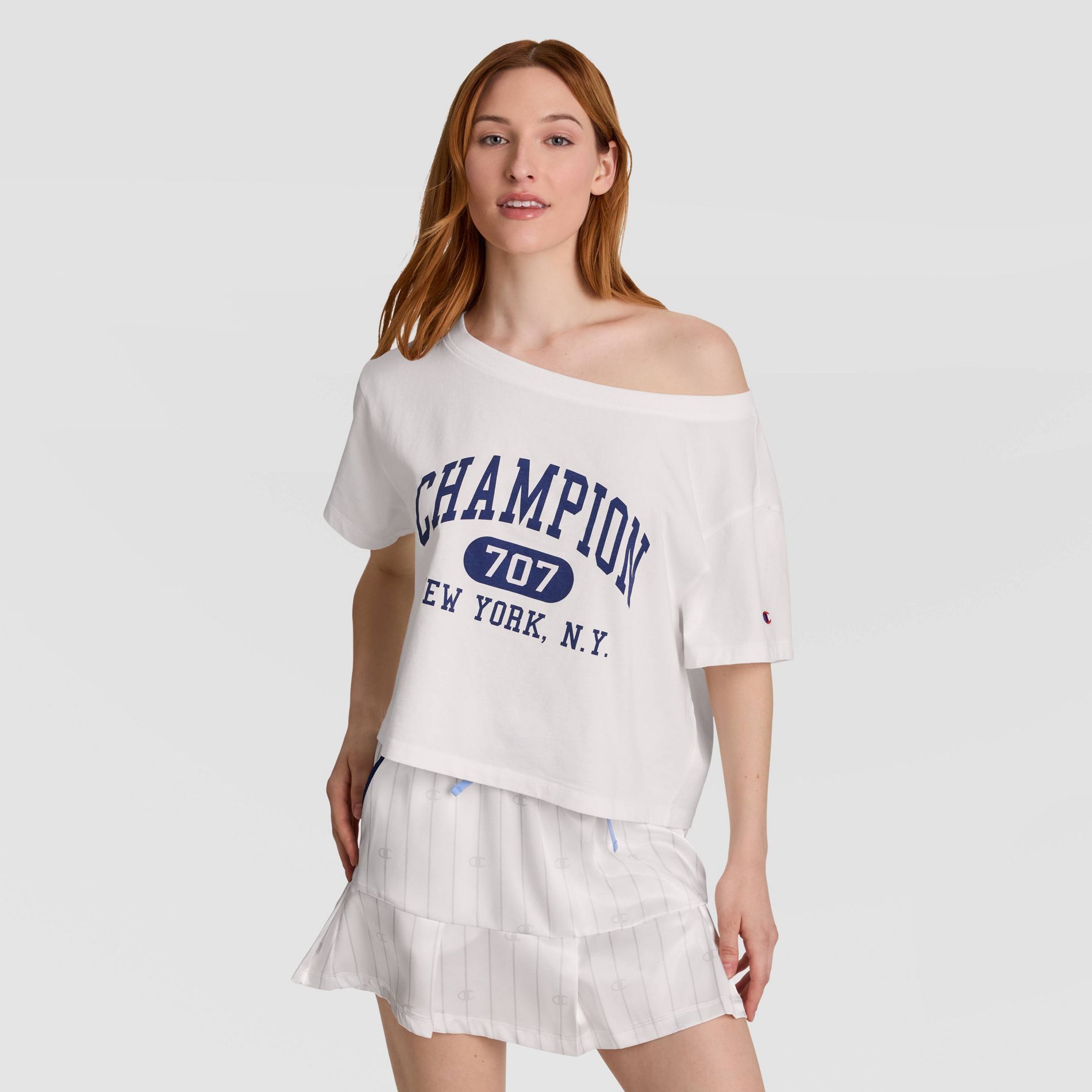 Champion Women's Short Sleeve Arena Off the Shoulder T-Shirt
