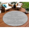 Gray And Ivory Abstract Washable Indoor Outdoor Area Rug - 2 of 4