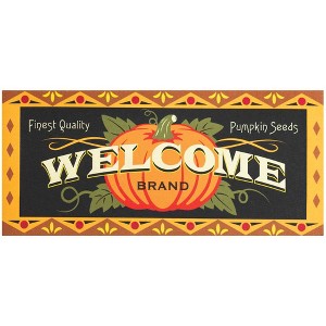 Dicksons Magnolia Garden Welcome Brand Pumpkin 22 x 10 Inch Orange Poly Rubber Doormat Insert - 1 of 2