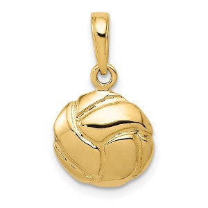 Black Bow Jewelry 14k Yellow Gold Volleyball Pendant, 11mm - 1 of 4