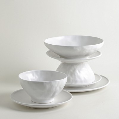White Ceramic 16-Piece Minimalist Dinnerware Set