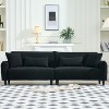 GDFStudio Congreve Modern 97" Wood and Teddy Velvet Sofa with Pillows - 2 of 4