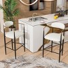 Modern Counter Height Bar Stools with Upholstered Seats, Sturdy Iron Frame, and Comfortable Foam Cushion (Set of 2)-Coolbibila - 2 of 4