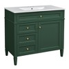 JUJABU 36'' Modern Bathroom Vanity with Sink, Dual-Drawer Storage Cabinet & Tip-Out Drawer - 2 of 4
