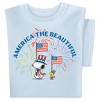 Collections Etc Snoopy America the Beautiful Patriotic Short Sleeve Graphic T-Shirt - 2 of 4