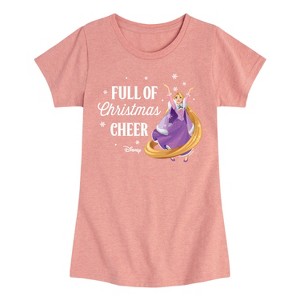 Girls' - Disney - Full Of Christmas Cheer Rapunzel Fitted Short Sleeve Graphic T-Shirt - 1 of 4
