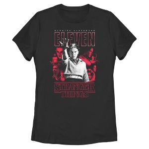 Womens Stranger Things Red Eleven Art Collage T Shirt - 1 of 4